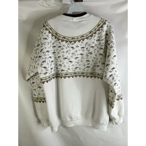 💥BOGO💥 Vintage Cream and Brown Patterned Sweater - Picture 7 of 7